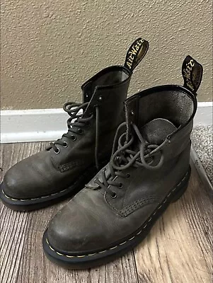 Dr. Martens Combat Boots Gray/Green Women’s 9/Men’s 7/ EU 39 • $70