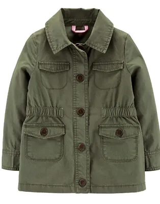 $0.99 • Buy NWT Carters Girl's Olive Green Twill Jacket, Size 6, Military Jacket, New