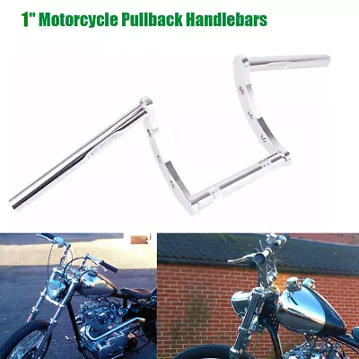$52.20 • Buy For Harley Suzuki Honda Universal Motorcycle 1  Handlebars Z Bar Drag Ape Hanger