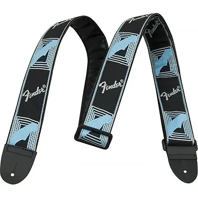 Fender 2  Monogrammed Adjustable Guitar Strap With Fender Logo Black/Grey/Blue • $15.49