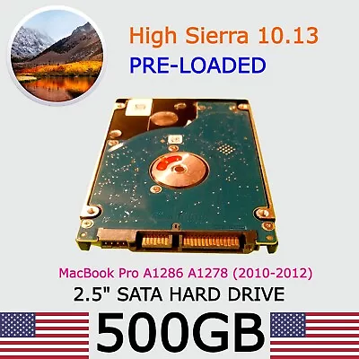 2010 MacBook Pro Hard Drive | 500GB HD 2.5  A1278 A1286 | High Sierra Loade *** • $20.99