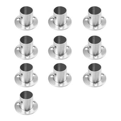 £18.37 • Buy 10pcs Rail End Center Supports Brackets Round Wardrobe Rails Poles Rod Sockets