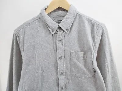 Eddie Bauer Mens Large Gray Long Sleeve Button Up Flannel Shirt • $14.95