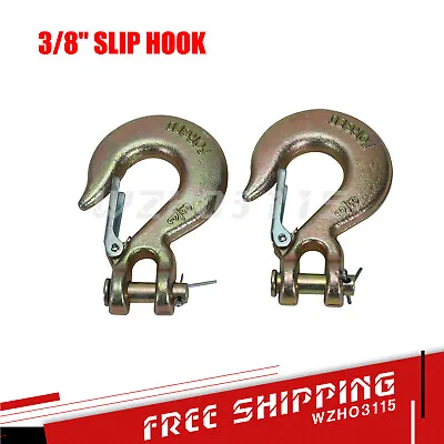 2PC 3/8  SLIP HOOK G70 Tow Truck Chain Hook Tractor Clevis Trailer Flatbed • $19.99