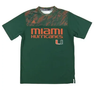 Miami Hurricanes Adidas Green Climalite Performance Player Tee Shirt NEW!! • $15