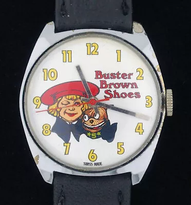 Vintage Wind-up Buster Brown Shoes Dirty Time Co. Advertising Character Watch • $39.99