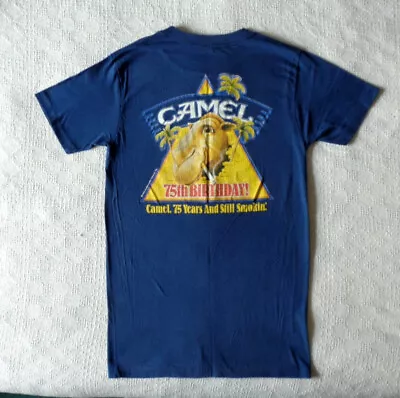 $25.99 • Buy Vintage 1988 SMOKIN JOE CAMEL 75th Birthday Short Sleeve T-Shirt USA Dusky Blue