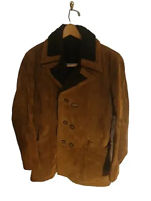 Mens Fur Lined Suede Jacket Large 42inch • £25