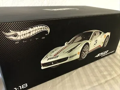 Hot Wheels Elite Ferrari 458 Challenge Italia White 1:18 Diecast NIB SEALED • $160