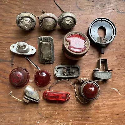 Vintage Car Truck Trailer Lights Lot KADH Guide Arrow Running Brake Glass Chrome • $60