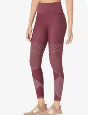 Spanx Look At Me Now Seamless Moto Leggings Size S Burgundy Red Active Slimming • $21.99