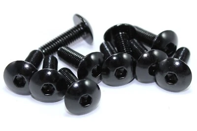 £7.99 • Buy Black Aluminium M6 X 20mm Fairing Screen Bolts For Honda Yamaha Suzuki 14mm Head