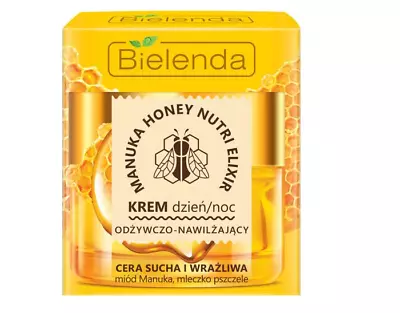 Bielenda Manuka Honey Nutri Elixir Moisturizing Nourishing Face Cream Day Night • £5.69