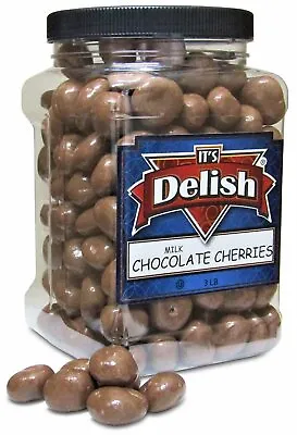 Gourmet Milk Chocolate Covered Cherries By It's Delish 3 Lbs Jumbo Reusable Jar • $46.99