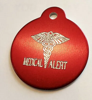 Custom Engraved Medical Alert Round Tag Personalized Name Tags Id Charm • $4.99