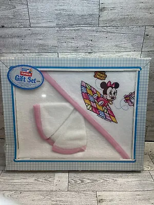 Vintage Tommee Tippee Playskool  Baby Minnie Mouse Hooded Towel Gift Set Sealed • $18