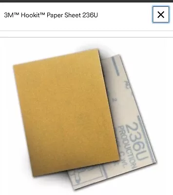 3M Hookit Sanding Sheet 236U 500 Sheets 3” X 4” P180 Grit 28174 (50/Box X 10) • $29.99