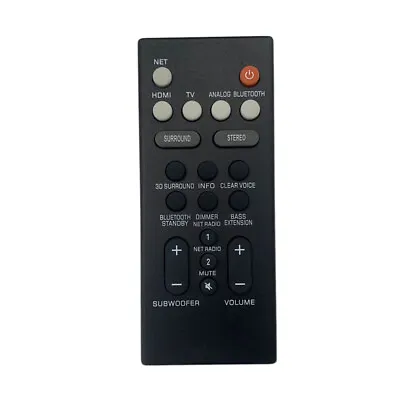 $24.85 • Buy Remote Control For Yamaha YAS106 YAS107 YAS207 Bluetooth Soundbar System