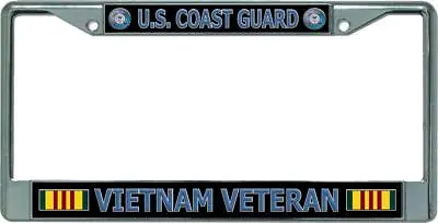 U.S. Coast Guard Vietnam Veteran Chrome License Plate Frame • $22.99