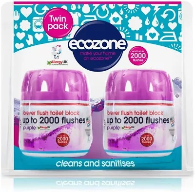 Ecozone Forever Flush 2000 Purple Toilet Blocks Eco Friendly Alternative To Loo • £8.99