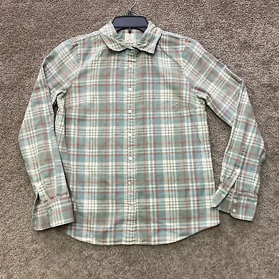 J Crew Shirt Womens 6 Green Button Up Long Sleeve Boy Shirt Casual Ladies • $13.59