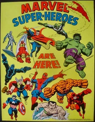 MARVEL SUPER HEROES ARE HERE MARVEL THIRD EYE Black Light Poster 1971 NM • $2500