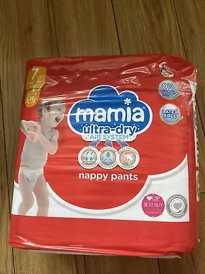 Mamia Ultra Fit & Dry Soft Nappy Pants Size 7/28 Pack 17+kg/37+1lbs • £3