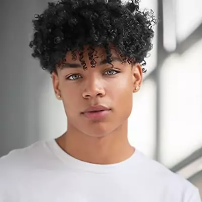 Short Curly Afro Wig For Men Black Short Kinky Synthetic Wig Halloween Cosplay  • $28.67