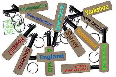 £4.05 • Buy Mini Miniature Cricket Bat Key Ring Keyring Plain, County, Country, Personalised