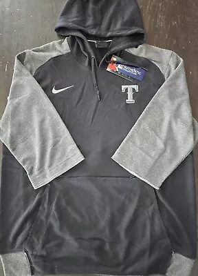New Mens Nike Texas Rangers Collection Dry Flux Short Sleeve Hoodie St NKM2-182N • $85