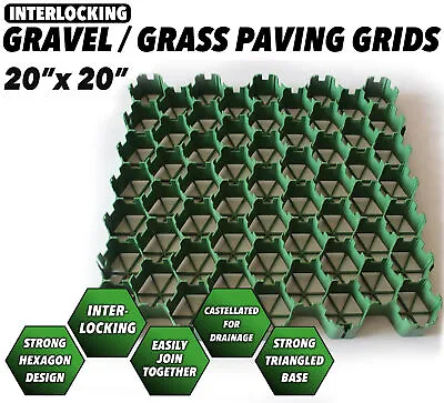 Green Paving Grids Reinforcement Grass Gravel Driveways Paths Garden Car Parks • £9.91