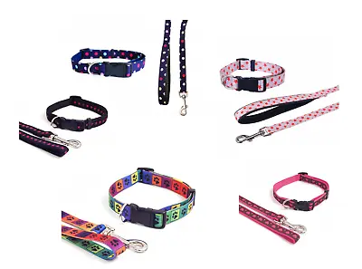 Rosewood Wag N Walk Pink Hearts Stars Multi Paws Spots Wave Collar Lead -NQP • £3.99