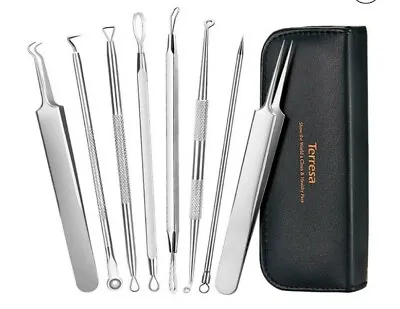 $13.99 • Buy 8Pcs Blackhead Remover Acne Comedone Pimple Blemish Needle Extractor Cleaner Kit