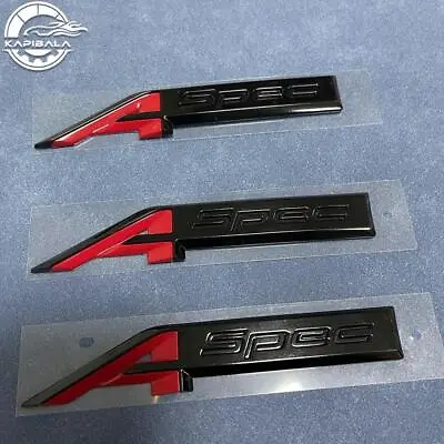 3pcs For Acura A-Spec Aspec Fender Rear Badge Sport Emblem Stickers Black & Red • $57.29