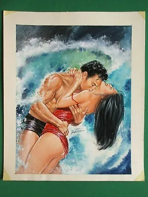 SEXY BABE YOUNG COUPLE Sangre Costeña ORIG MEXICAN COVER ART SIGNED BY GUTIERREZ • $199.99