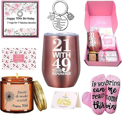 70th Birthday Gifts For Women Unique Personalised Gift Basket For Mum • £24.99