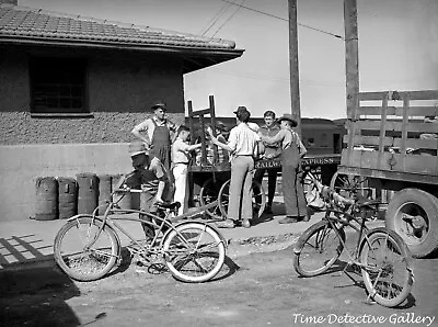 Newpaper Boys & Their Bicycles Montrose Colorado - 1940 - Vintage Photo Print • $10