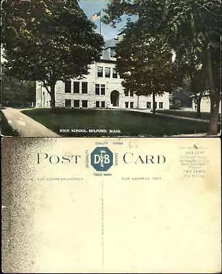 Milford Massachusetts MA HIGH SCHOOL Postcard Ca. 1910 • $3.21