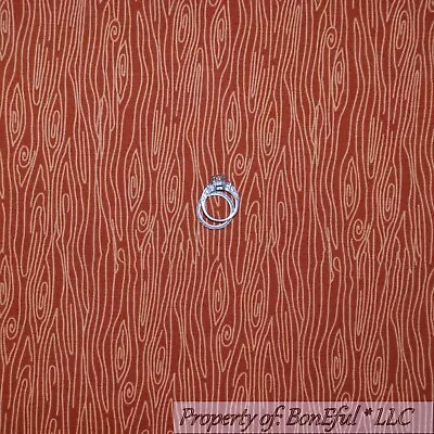 BonEful Fabric FQ Cotton Quilt Flannel VTG Brown Wood Stripe Boy Scout Log Cabin • $4.37