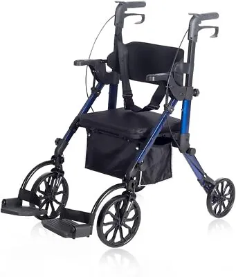$99.99 • Buy OEM ELENKER 2 In 1 Rollator Walker Transport Chair Upright Walking Medical Aid