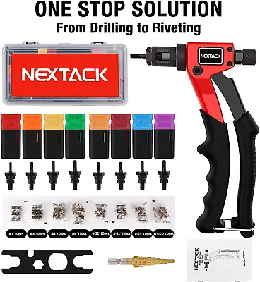 Rivet Gun Kit Tool Rivnut Thread Nut Setting Drill Bit Metric SAE Hand Riveting • $60.36