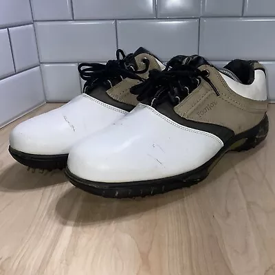 FootJoy Contour Series Men Sz 11 Golf Shoe 58848 Tan White Black Oxford Leather • $28.12