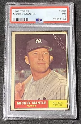 1961 Topps - #300 Mickey Mantle PR 1/ See Description • $200