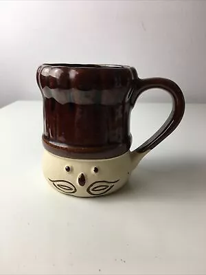 Vintage Mustache Face Coffee Mug Cup Funny Face Stoneware Tea Beard Man  • $9