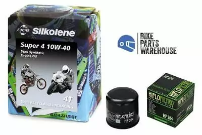 KAWASAKI ZX6R J1-J2 2000 2001 Hi-Flo Oil Filter Semi-Synthetic SILKOLENE Oil • £39.99