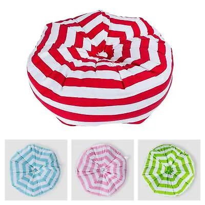 £14.99 • Buy Stripe Floor Cushion Pouffe Cotton Modern Pleated Seat Pad For Indoor And Garden