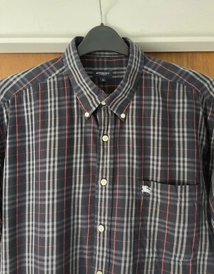 £44.95 • Buy Burberry Nova Check Short Sleeved Shirt Navy XL Vintage