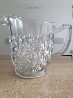 Vintage Footed Pressed Glass Pitcher/jug 1920s • £7