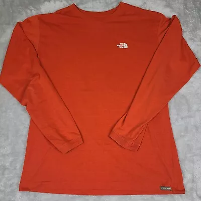 Vintage The North Face VaporWick  Long Sleeve  Orange Polyester Shirt Men L • $23.50