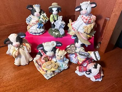 Enesco Mary's Moo Moos Cow Figurines Lot Of 7 Collectibles Retired 1993-1999 • $39.95